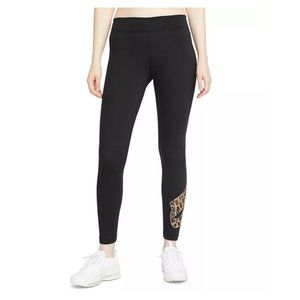 New NIKE Women's Animal-Print Logo Leggings